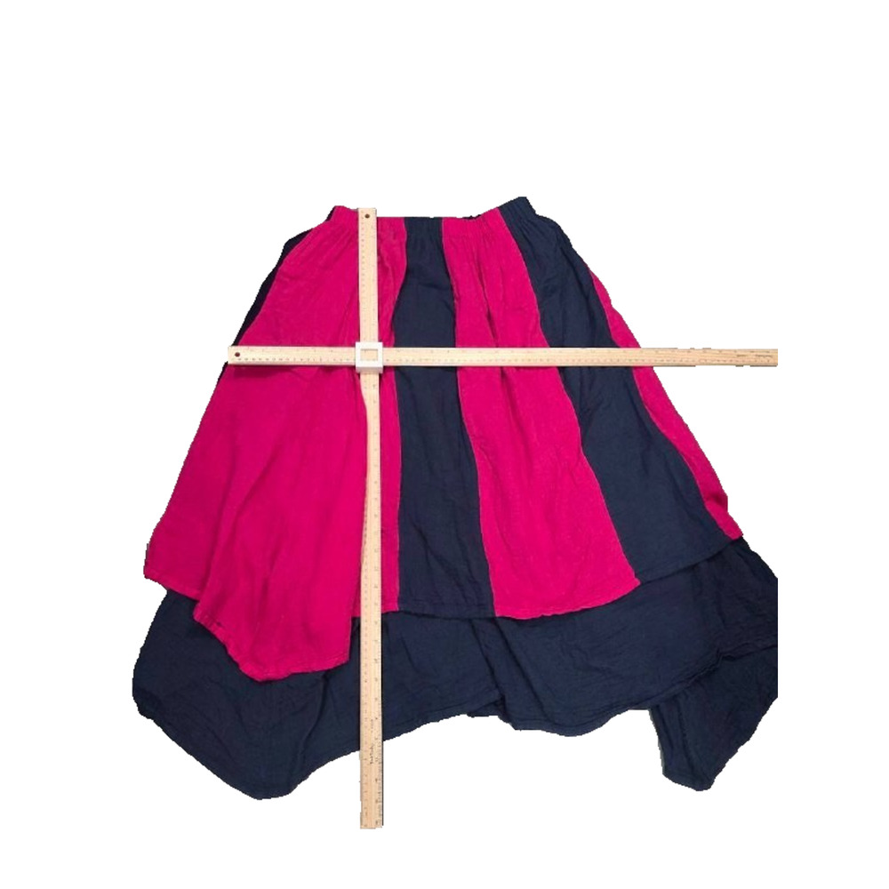 Boho skirt layered elastic gauze cotton embroidered maxi Episode Large A004294 - Picture 5 of 7